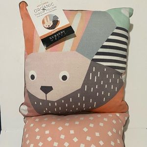 Nursery Organic Throw pillow “Rabbit” design